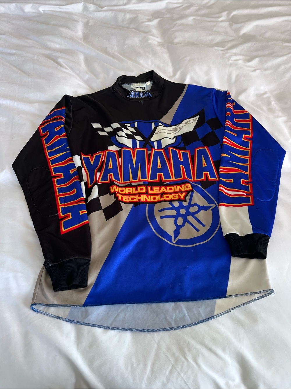 RARE Yamaha Blue Black Gray Racing Long-Sleeve Jersey